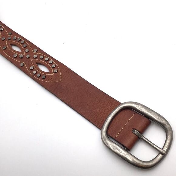 Fossil brown studded boho belt wear missing studs